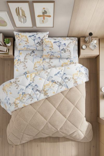 Formeya Nordelle King Size Luxury Wellsoft Quilt Double-Sided - Quilt Set with 2 Pillowcases 215X235 cm