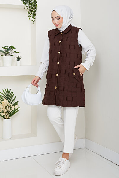 Pamuk Butik Women's Fringed Wear and Go Quilted Vest