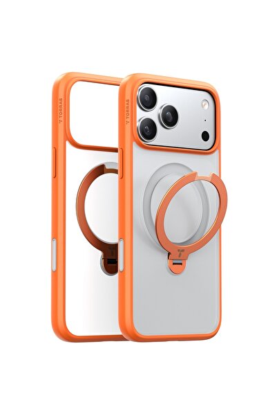 SKYDDAR INNOVATION Husă pentru iPhone 17 Pro, Ostand Spin MagSafe, portocalie