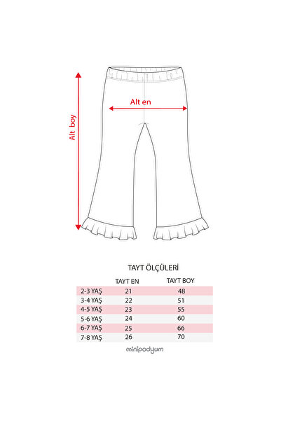 Minipodyum Girl's Ruffled Spanish Leg Leggings