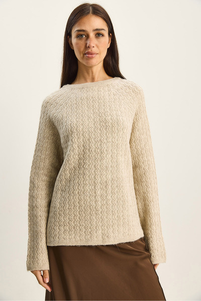 Bianco Lucci Women's Ribbon Detailed Knitted Sweater Tk251079 60283801