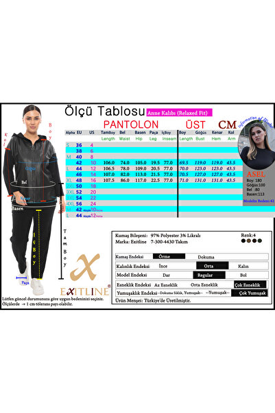 EXİTLİNE Women's Winter Embroidered Stone Leather Paneled Zippered Hooded Khaki Tracksuit Set