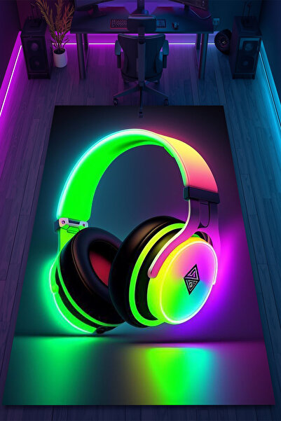 HalıOnline Oyuncu Desenli Kaymaz Taban Makinede Yıkanabilir Gaming Oyuncu Gamer Genç Odası Halısı