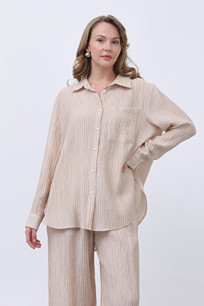 Soul Women's Belted Suit - 32336Tks - Beige