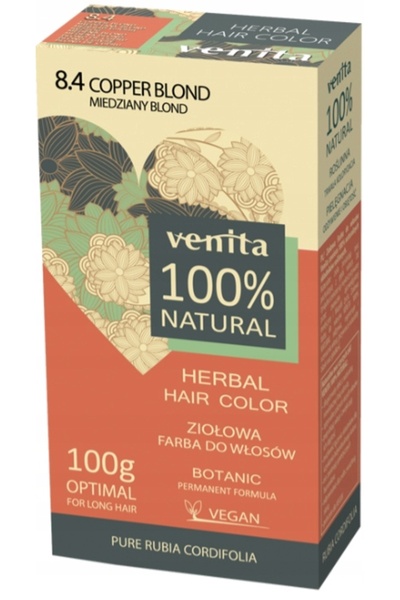 Other Vopsea de păr VENITA 100% pe bază de plante 8.4 Blond Aramiu 100 g