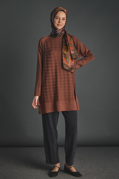 Setrms Kazayağı Desenli Triko Tunik