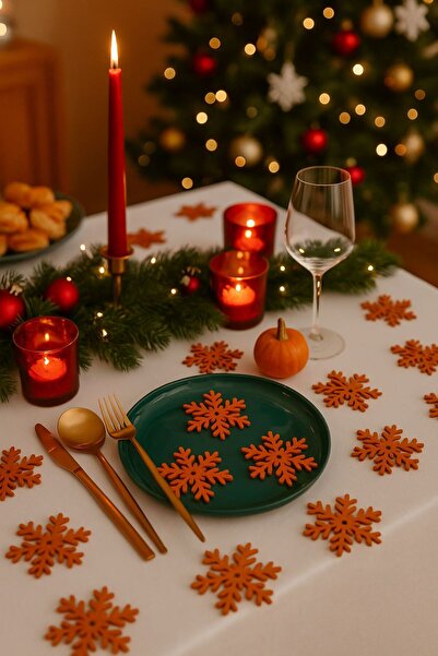 Arma House Masa Üzeri Yılbaşı Keçe Kar Taneleri 20’li Paket