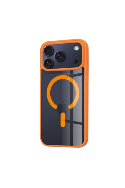 SKYDDAR INNOVATION Θήκη συμβατή με iPhone 17 Pro, θήκη σιλικόνης MagSafe Pro, σετ αυτοκόλλητων, πορτοκαλί