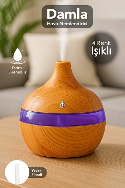 mimtec Damla Hava Nemlendirici - 300 ml Işıklı Buhar Makinesi Humidifier Arom...