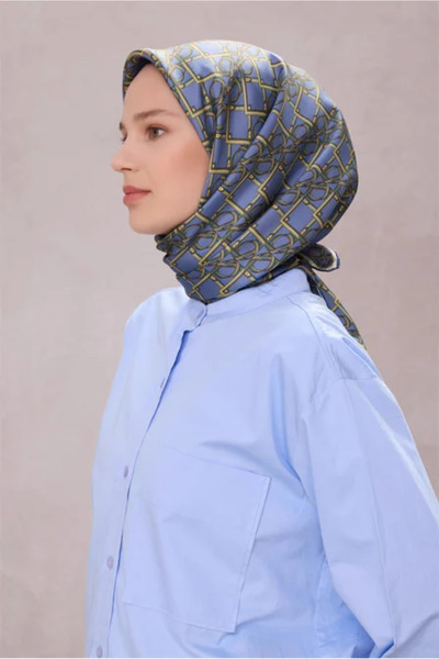 Belli Eșarfă de mătase cu model geometric 4214D (Twill)