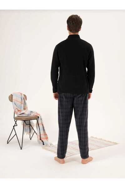 Estiva Fleece Pajama Set with Zipper Collar