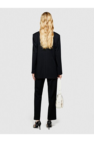 Sisley Poliviskoz Flexible Shoulder Pad Pack Blazer Jacket Women's Black Jacket - 323A2Zcwlw00M