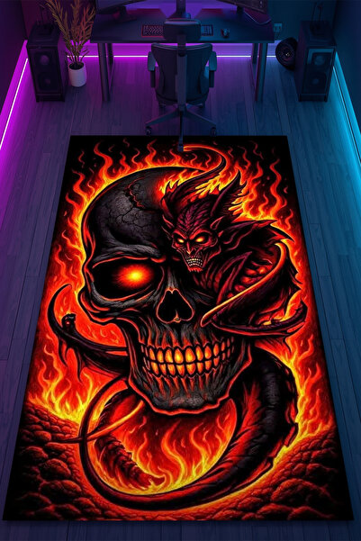 HalıOnline Oyuncu Desenli Kaymaz Taban Makinede Yıkanabilir Gaming Oyuncu Gam...