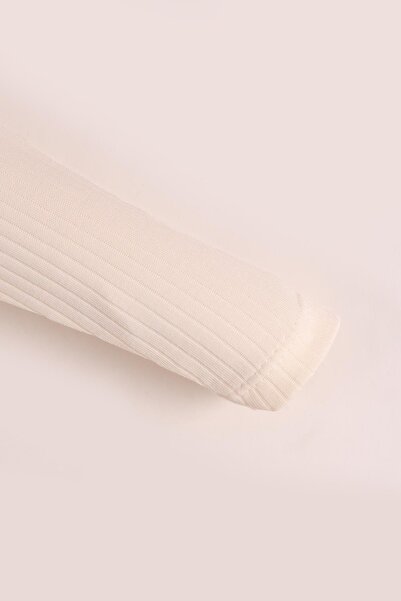 kidello Ecru Baby Girl and Boy Set Unisex Newborn 0-3 Months Ribbed Fabric Set with Booties