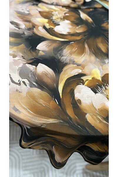 Lavena scarfs Aura Series Floral Pattern Cotton Digital Soft Shawl - Chestnut