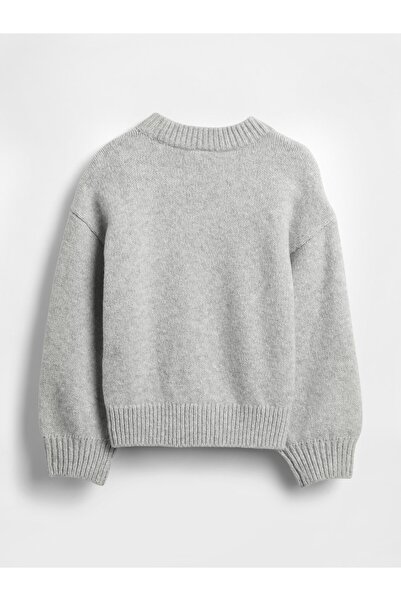 GAP Kız Bebek Gri CashSoft Fiyonklu Kazak