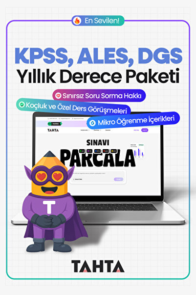 KPSS, ALES, DGS Aylık Derece Paketi