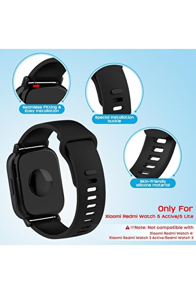 O Ozone (Pack of 5) Silicone Straps Compatible with Redmi Watch 5 Active/Redmi Watch 5 Lite
