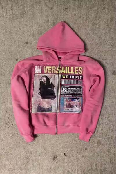 harmony factory Pink in Versailles Harajuku Y2K Unisex Hooded Unsiex Cardigan