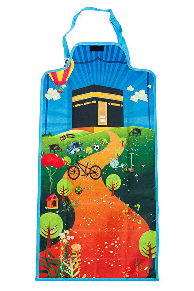 ihvan online Πτυσσόμενο χαλί προσευχής για αγόρια με αυτο-θήκη, με κινητό λουράκι - Μπλε