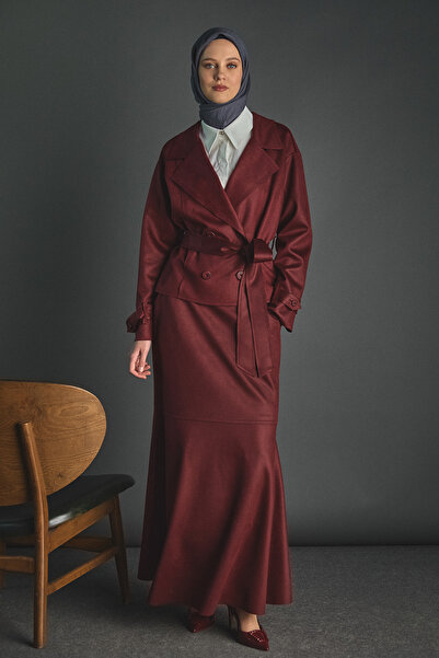 Setrms Kuşaklı Kruvaze Ceketli İkili Takım