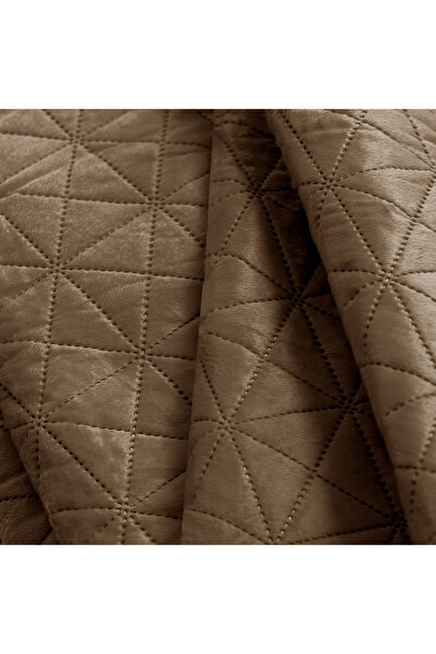 Amelia Home Quilted velvet bedspread, Laila, 180-190 g/m2, 240 x 260 cm, cappuccino