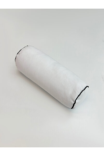 Galia Tasarım Lungo - White Black Striped Cylinder Sausage Roll Pillow
