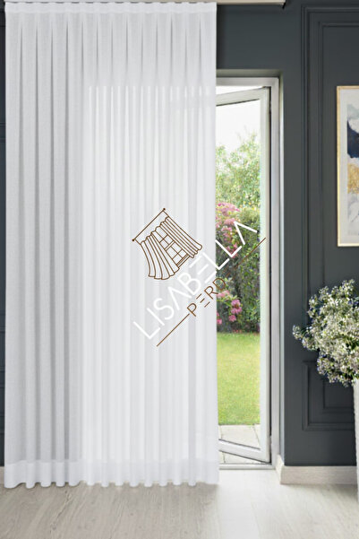 LisabellaHome Original Linen Tulle Curtain – White (1X2.5 Pleats)