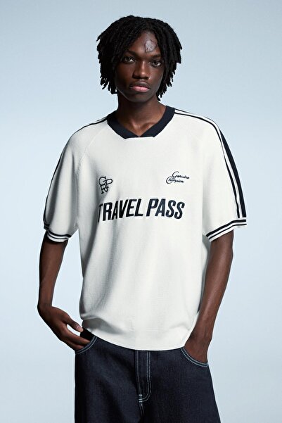 Bershka Short sleeve sport print T-shirt