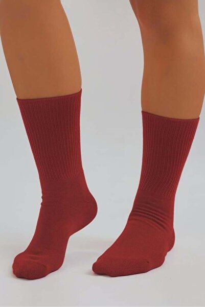 Katia&Bony Мъжки чорапи с дълъг маншет и подметка от хавлия, червени