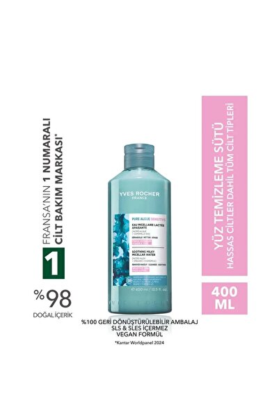 Yves Rocher Yüz&Makyaj Temizleme Micellar Sütü-Hassas Dahil Tüm Ciltler-400 ml