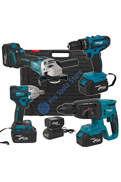DDT 4-piece cordless kit, CRISTAL-Professional, 3 batteries, 1 charger, Brushless, New model