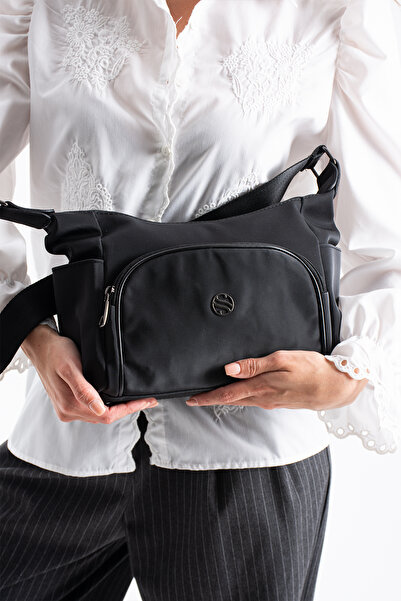 Sanmorris 1434 Multi-Compartment Faux Leather Shoulder Bag with Adjustable Crossbody Strap