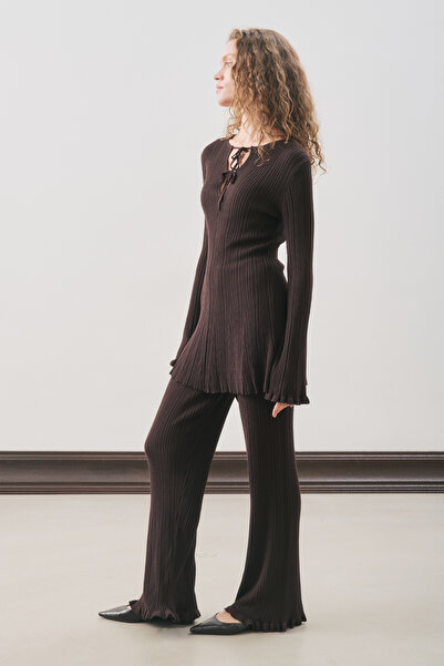 Manuka Flying Rubber Knit Tunic Brown