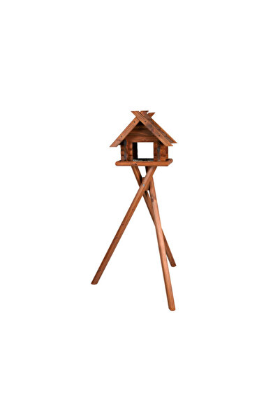 Trixie Outdoor Feeder, Cabin with Stand, 47x40x36 cm / 1.40 m, Brown, 5576