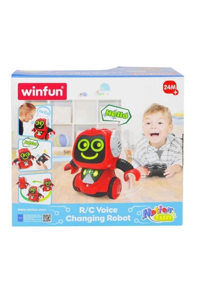 WINFUN R/C Voice Changing Robot | Voice-Changing Toy with Flashing Lights, Dance Moves & Quiz Mode