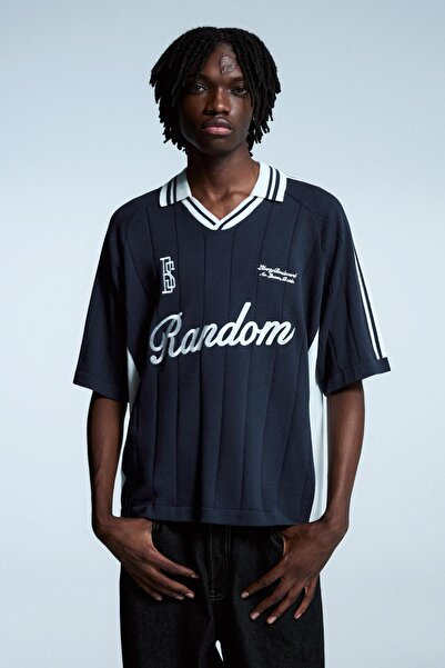 Bershka Short sleeve sport print polo shirt