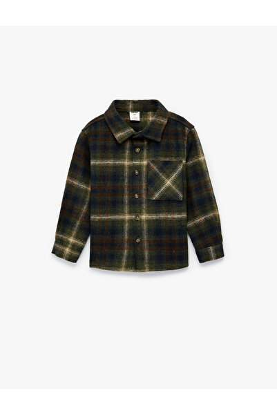 Koton Long Sleeve Pocket Detailed Plaid Lumberjack Shirt