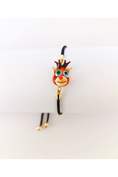 ADAMODART Deer Murano Glass Beaded Adjustable Drawstring Bracelet