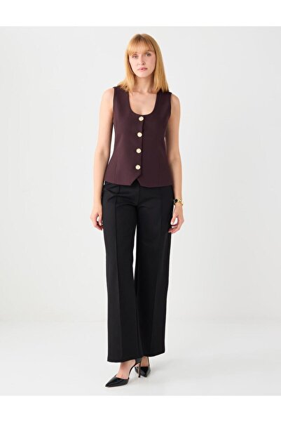 Jimmy Key Bitter Brown Straight Cut Woven Vest