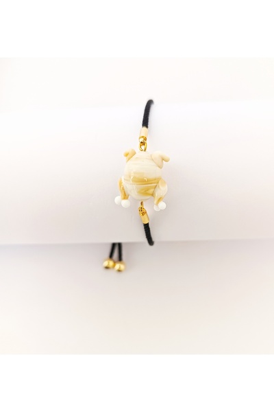 ADAMODART Fried Chicken Murano Glass Beaded Adjustable String Bracelet