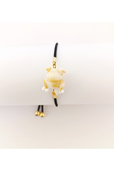 ADAMODART Fried Chicken Murano Glass Beaded Adjustable String Bracelet