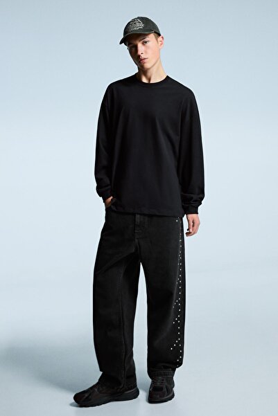 Bershka Baggy fit zımbalı jean