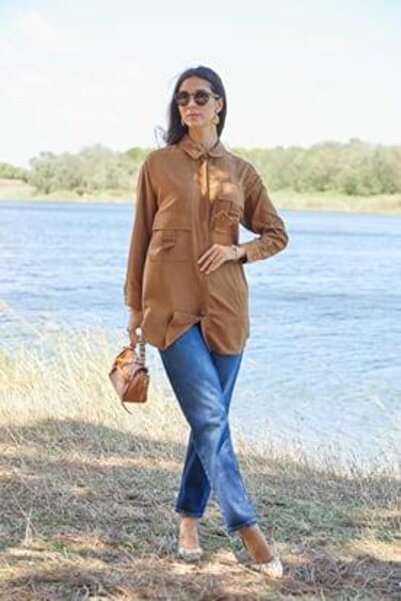 Moodbasic Stone-Set Suede Shirt