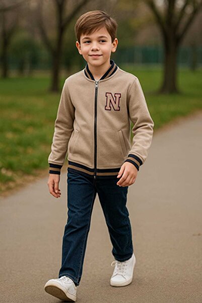 Jammy 150-11-25 سترة للأولاد بسحاب وتطريز N – جيبان، تصميم مريح للأعمار من 9 ...