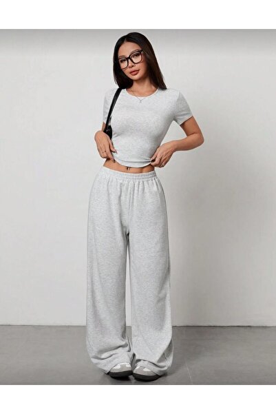 Le Vion Kadın Siyah Büyük Beden Baggy Bol Kesim Pantolon ALTI Esnek Rahat Kum...