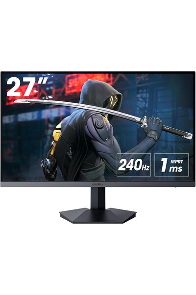 Koorui 27-inch 240Hz 1ms FHD (1920x1080) DCI-P3 90% Adaptive Sync HDMI/DP, Black