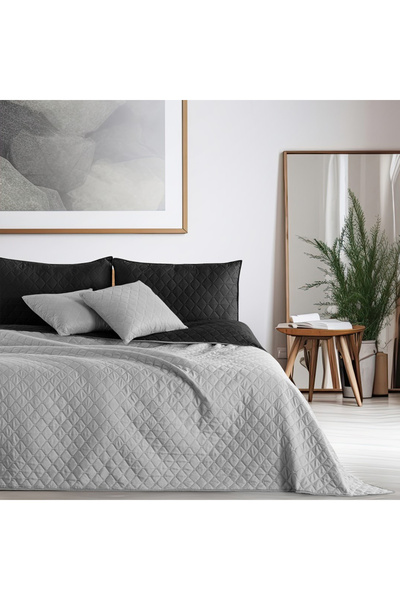 Deco King Quilted bedspread, Axel, density 70 g/m2, 260x280 cm, Black/Grey