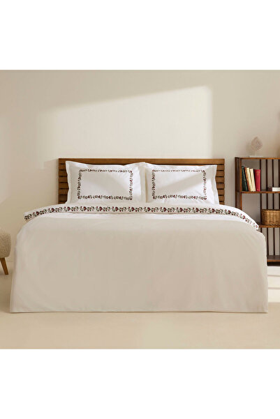 Karaca Home طقم غطاء لحاف مزدوج من ميرليث باللون الأبيض