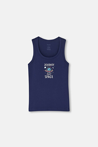 Dagi Марин потник от пениран памук с широка яка и дебела презрамка